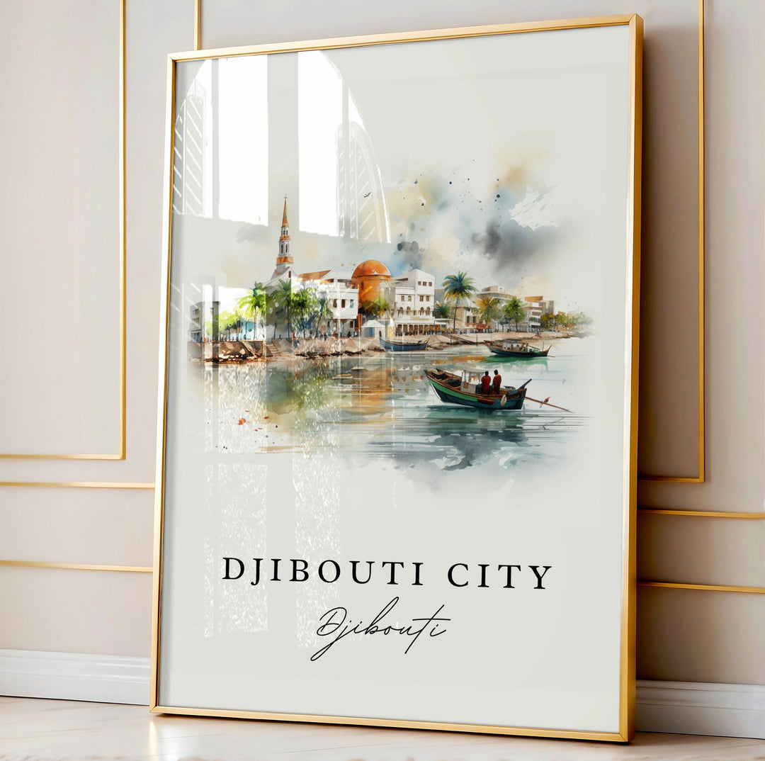 Djibouti City wall art - Djibouti, Djibouti City poster, Djibouti Wedding gift, Birthday present, Custom Text, Personalized Gift