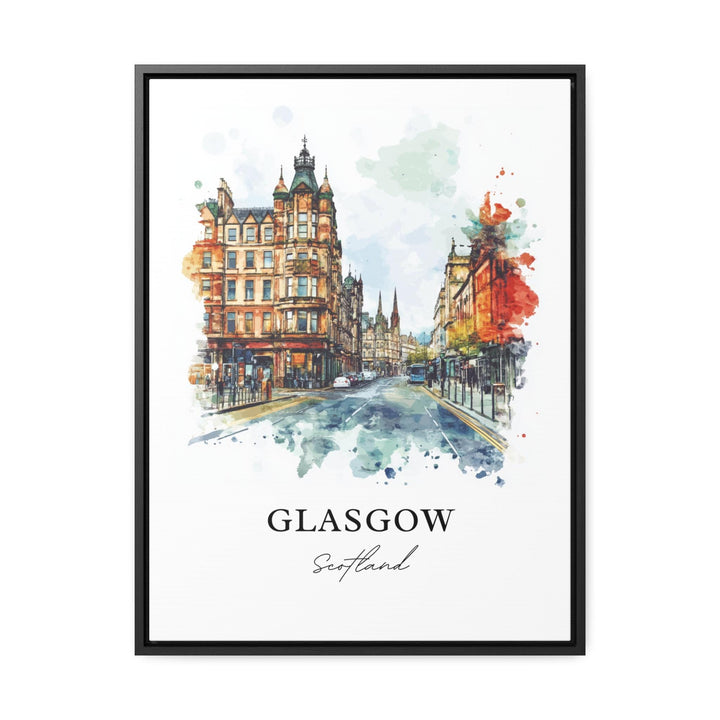 Glasgow Wall Art, Glasgow Scotland Print, Scotland Watercolor Art, Glasgow Scotland Gift, Travel Print, Travel Poster, Housewarming Gift