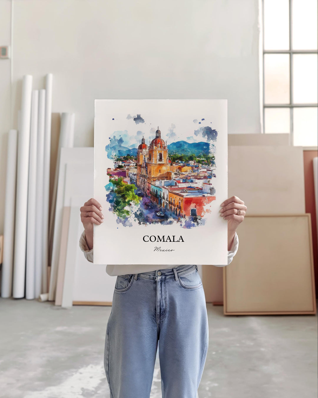 Comala Mexico Wall Art, Colima MX Print, Mexico Watercolor Art, Comala Mexico Gift, Travel Print, Travel Poster, Housewarming Gift