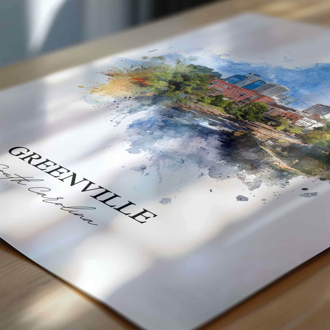 Greenville, South Carolina – Watercolor Art Print