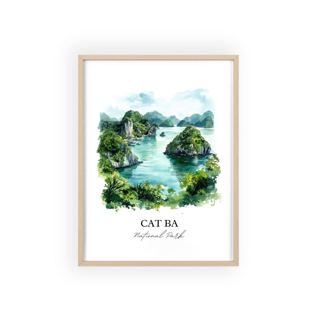 Cat Ba National Park Wall Art, Vietnam Print, Vietnam Watercolor, Cat Ba National Park Gift, Travel Print, Travel Poster, Housewarming Gift