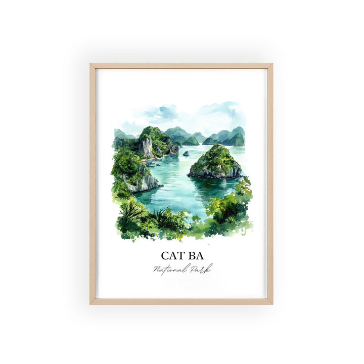 Cat Ba National Park Wall Art, Vietnam Print, Vietnam Watercolor, Cat Ba National Park Gift, Travel Print, Travel Poster, Housewarming Gift