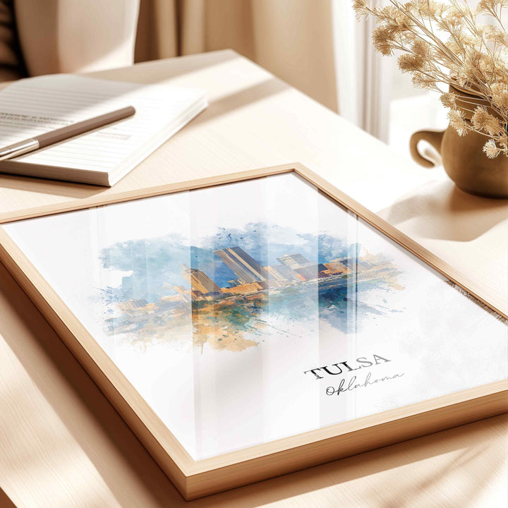 Tulsa, Oklahoma – Watercolor Art Print