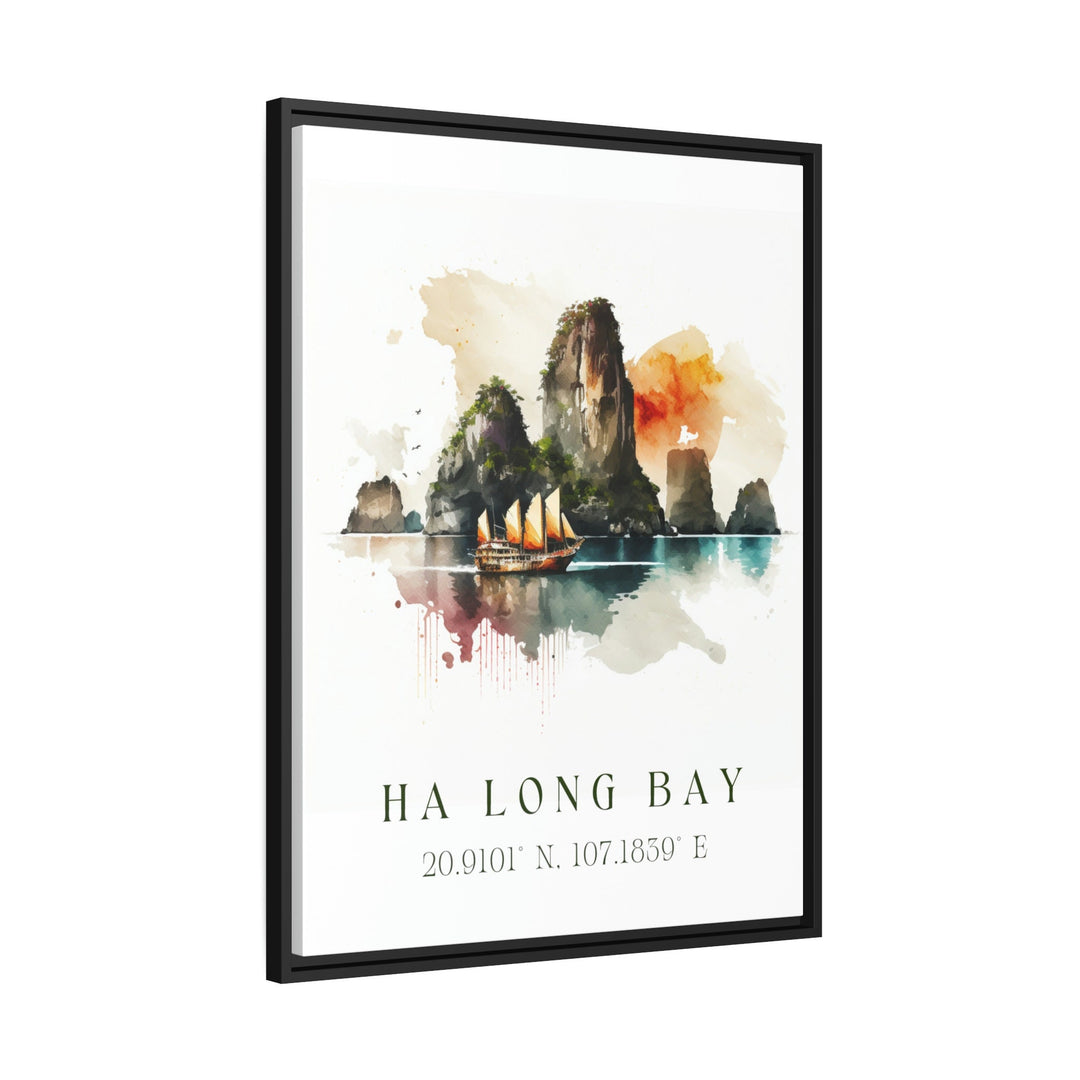 Halong Bay wall art - Vietnam, Ha Long Bay poster, Halong Bay Wedding gift, Birthday present, Custom Text, Personalised Gift