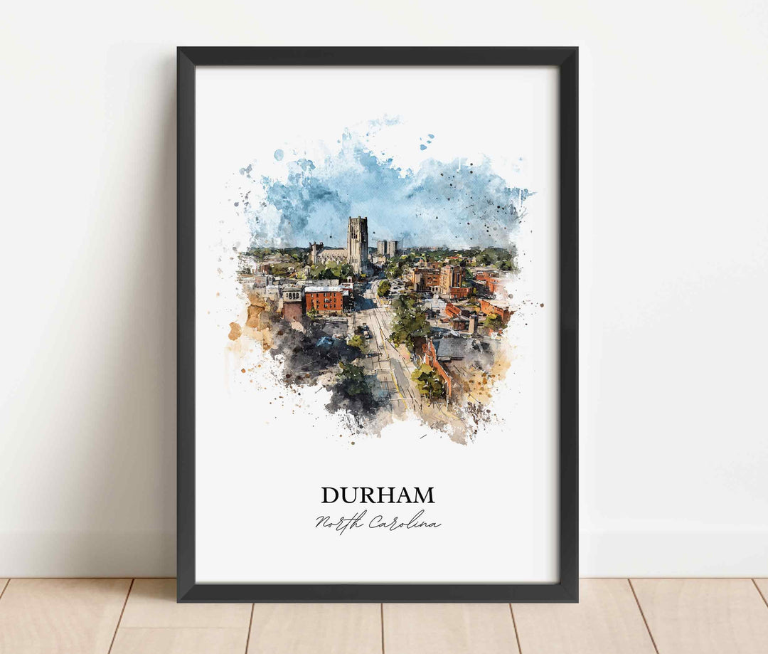 Durham, North Carolina – Watercolor Art Print