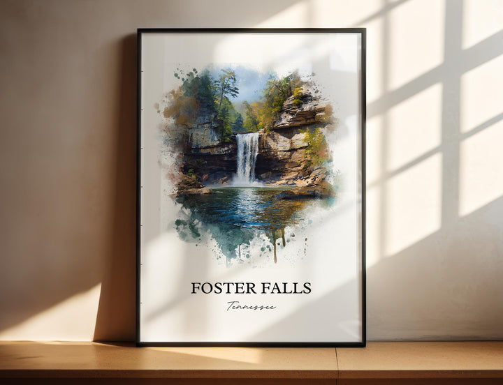 Foster Falls Wall Art, Sequatchie TN Print, Tennessee Watercolor Art, Foster Falls TN Gift, Travel Print, Travel Poster, Housewarming Gift