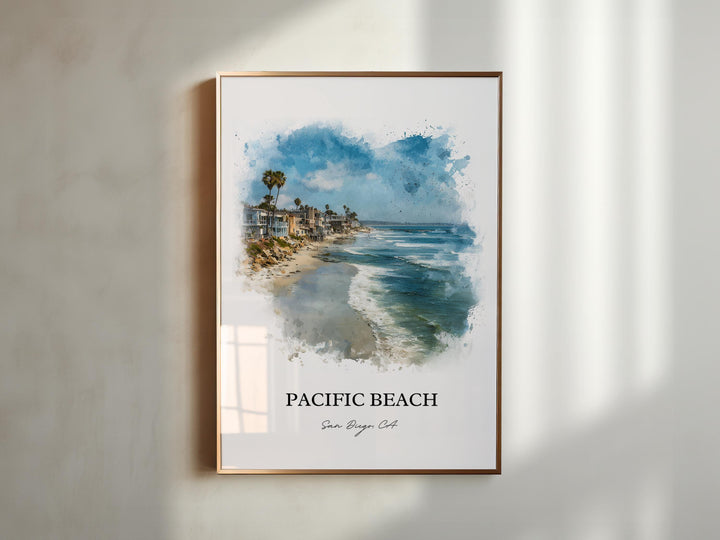 Pacific Beach, California – Watercolor Art Print