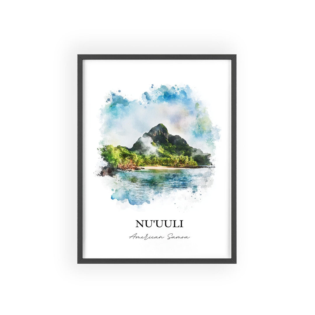 Nu'uuli Wall Art, Tutuila Island Print, American Samoa Watercolor Art, Nu'uuli Gift, Travel Print, Travel Poster, Housewarming Gift