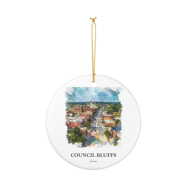 Council Bluffs Ornament: Unique Council Bluffs Souvenir, Iowa Xmas Decor, and Authentic Council Bluffs Gift