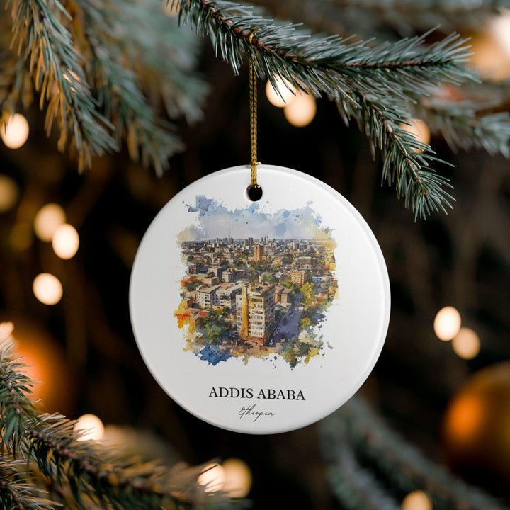 Addis Ababa Ornament: Unique Addis Ababa Souvenir, Addis Ababa Xmas Decor, and Authentic Ethiopia Gift