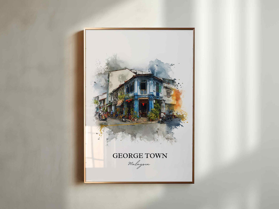 George Town, Malaysia – Watercolor Art Print