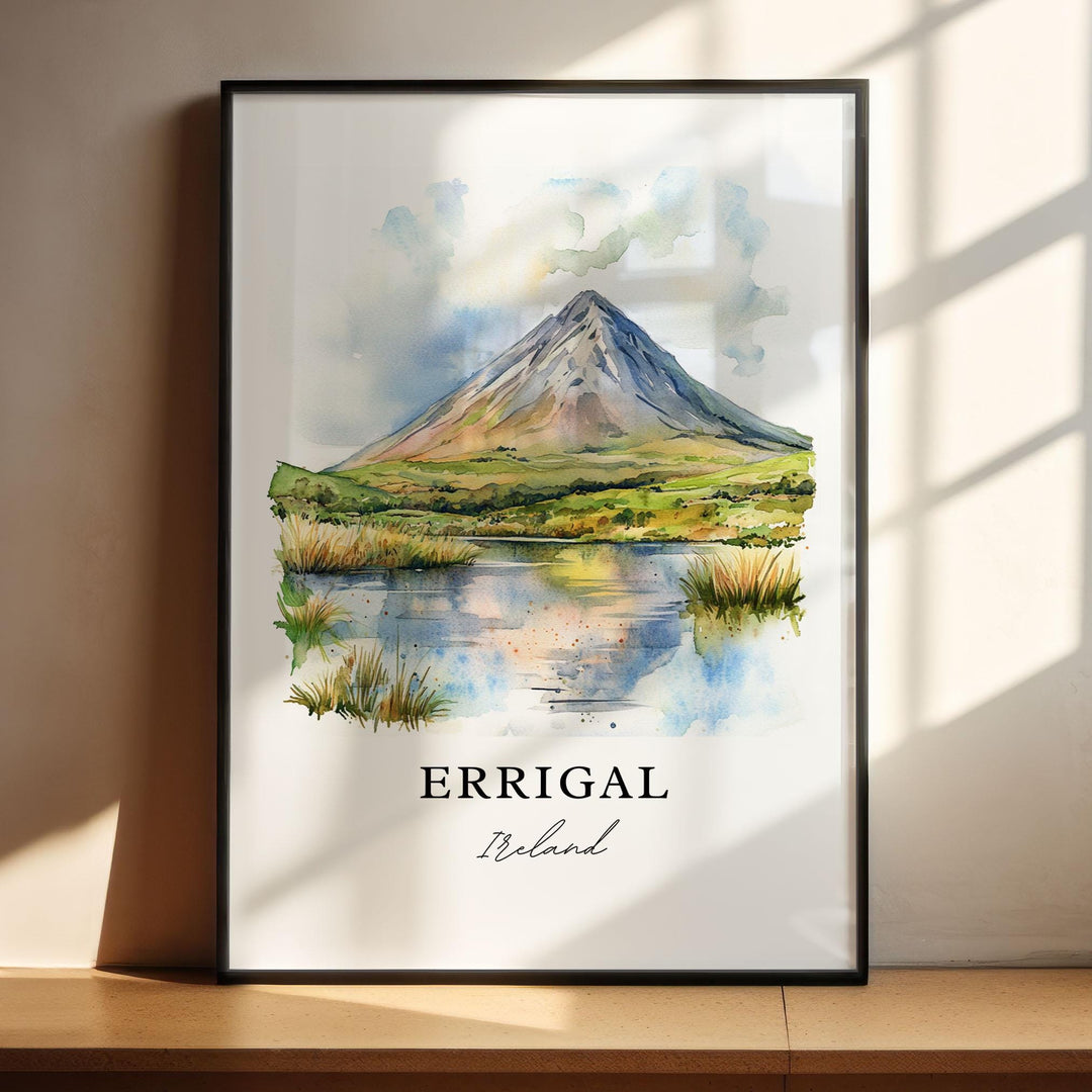 Errigal Ireland Wall Art, Errigal Print, Errigal Watercolor Art, Gweedore Donegal Gift, Travel Print, Travel Poster, Housewarming Gift