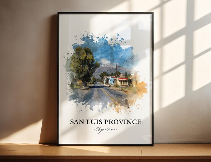 San Luis Province Wall Art, Argentina Print, Argentina Watercolor, San Luis Province Gift, Travel Print, Travel Poster, Housewarming Gift