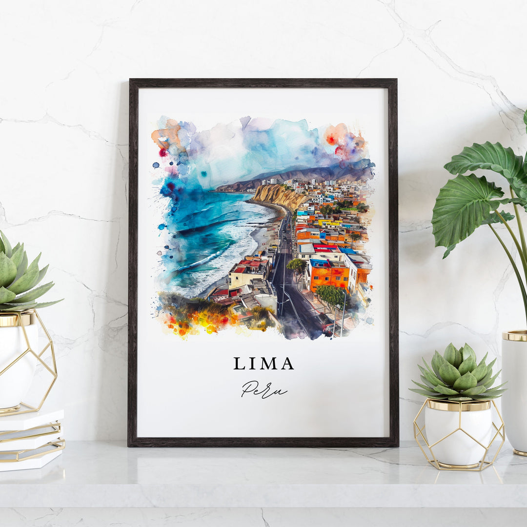 Lima Peru wall art - Peru, Lima print, Lima Wedding gift, Lima Peru Birthday present, Custom Text, Perfect Gift