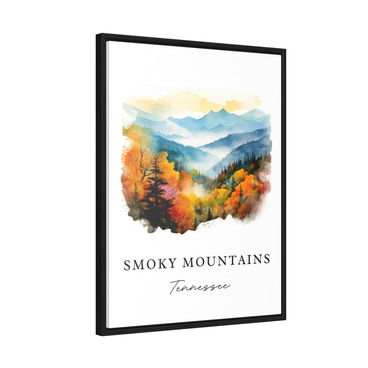 Great Smoky Mountains traditional travel art - Tennessee, Smoky Mtn poster print, Wedding gift, Birthday present, Custom Text, Perfect Gift