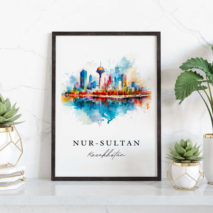 Astana (Nur-Saltan) wall art - Kazakhstan, Astana print, Astana Wedding gift, Birthday present, Custom Text, Perfect Gift