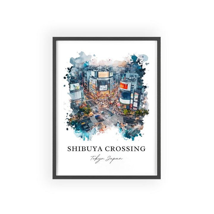 Shibuya Crossing Wall Art, Tokyo Japan Print, Tokyo Watercolor Art, Shibuya Crossing Gift, Travel Print, Travel Poster, Housewarming Gift