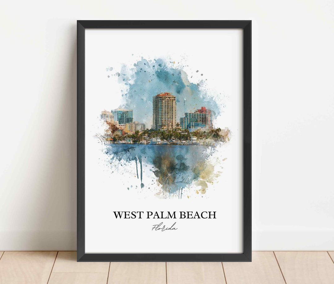 West Palm Beach, Florida – Watercolor Art Print