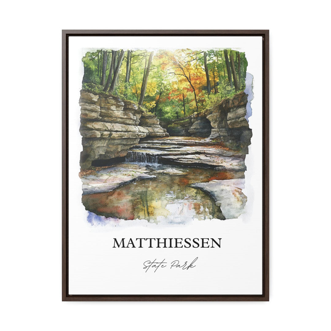 Matthiessen State Park Art, Matthiessen Print, Oglesby Watercolor Art, LaSalle County Gift, Travel Print, Travel Poster, Housewarming Gift