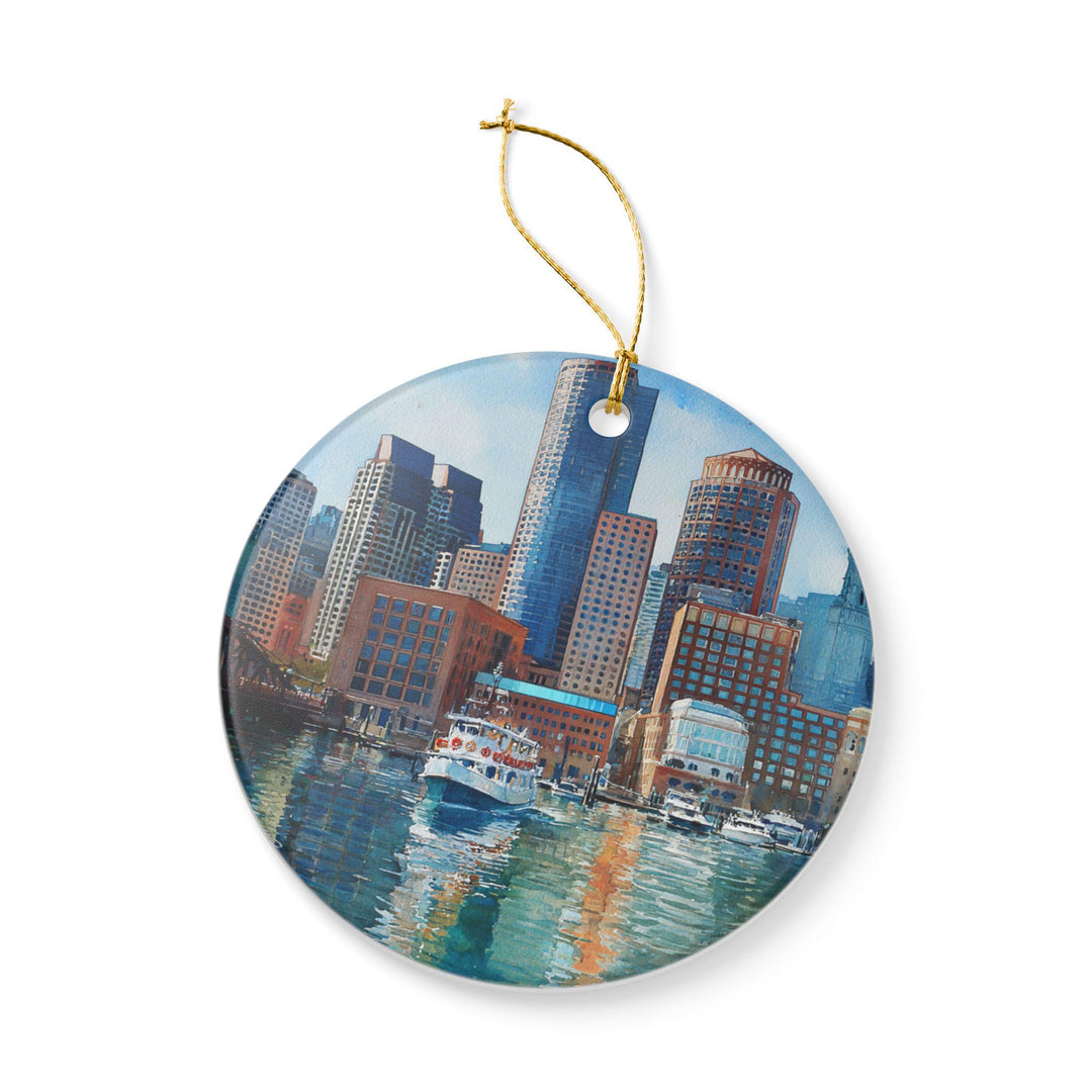 Boston MA Ornament: Unique Boston Souvenir, Boston MA Xmas Decor, and Authentic Boston Harbor Gift