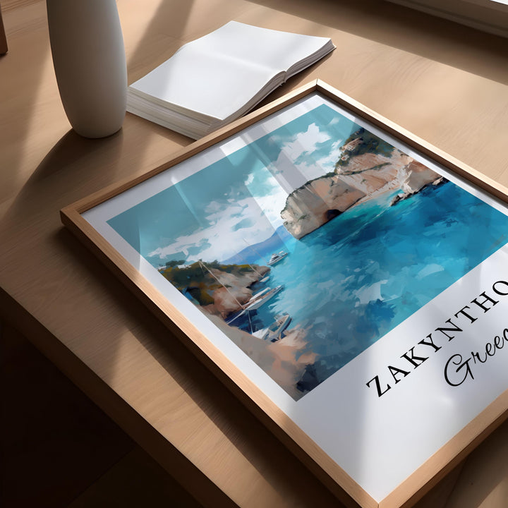 Zakynthos Greece wall art - Greece, Zakynthos poster, Zakynthos Wedding gift, Birthday present, Custom Text, Personalised Gift