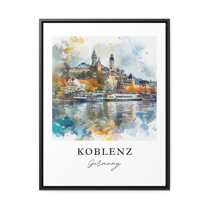 Koblenz Germany Art, Koblenz Print, Koblenz Watercolor Art, Rhine River Gift,