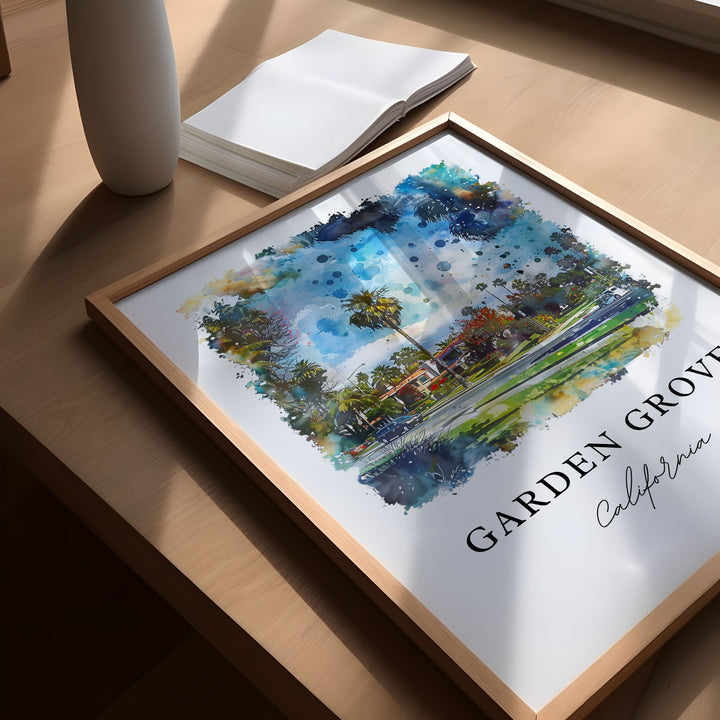 Garden Grove, USA – Watercolor Art Print