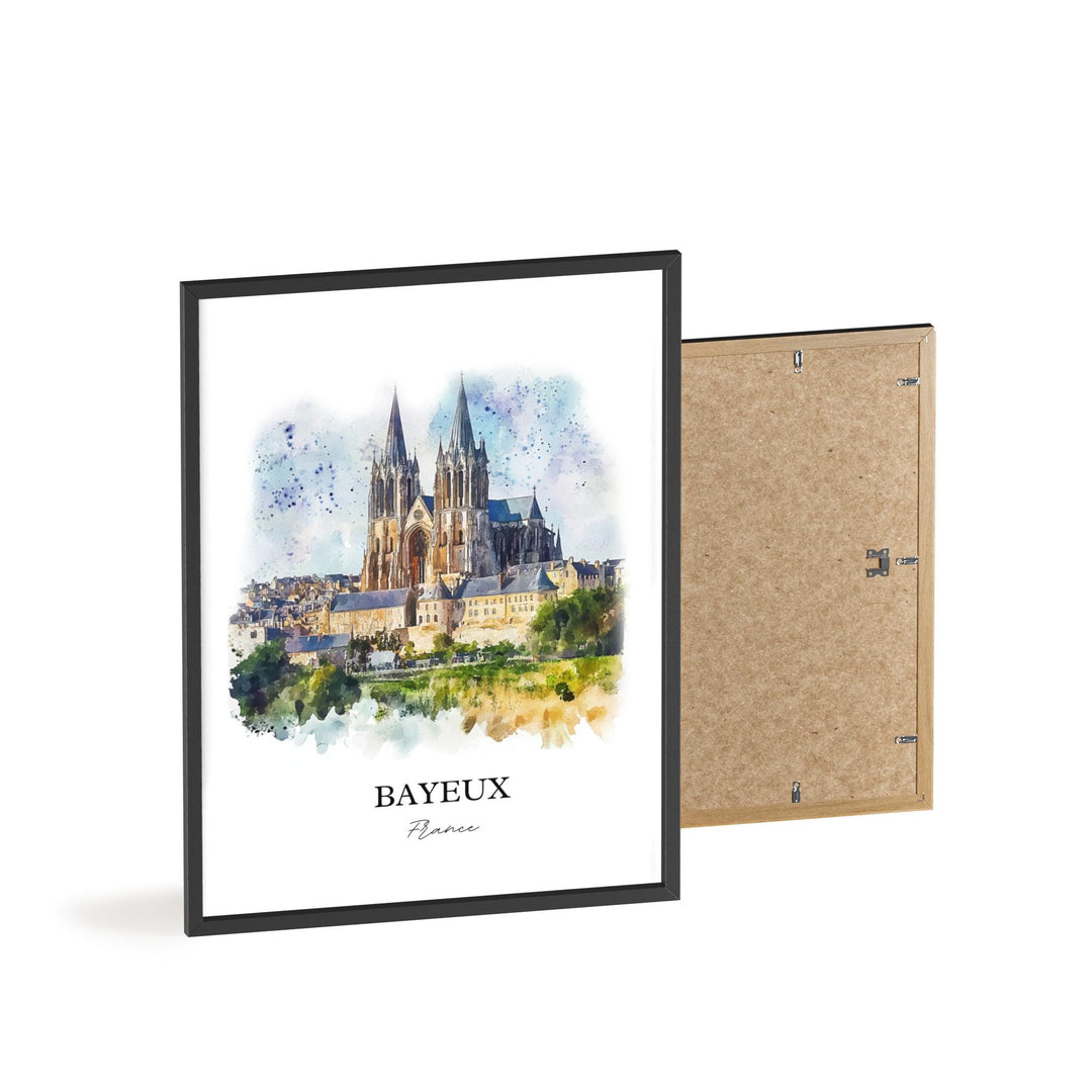 Bayeux France Wall Art, Normandy Region Print, France Watercolor Art, Bayeux Gift, Travel Print, Travel Poster, Housewarming Gift