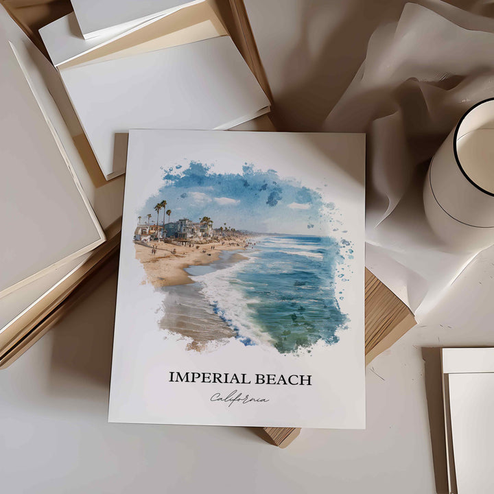 Imperial Beach, California – Watercolor Art Print