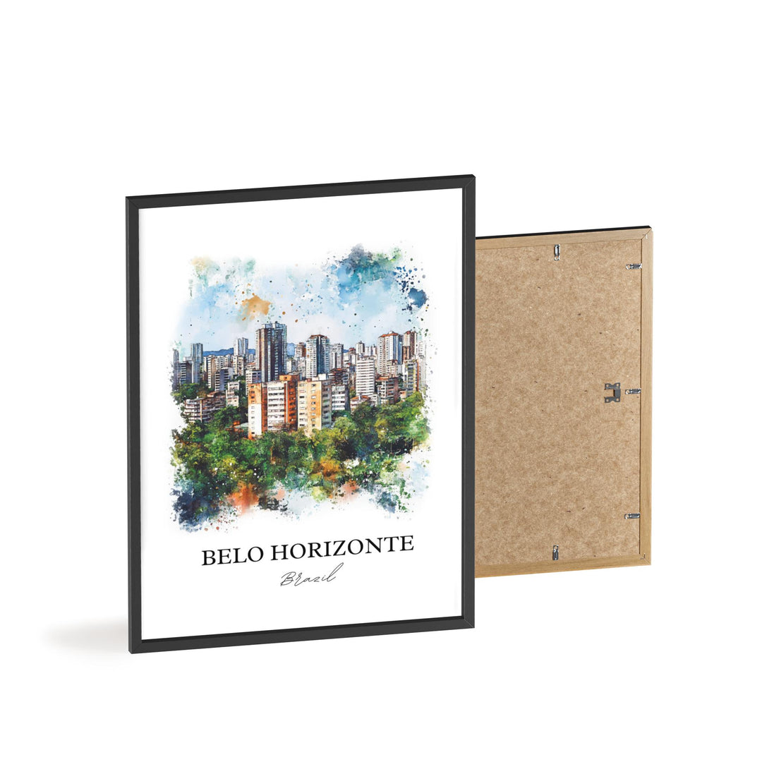 Belo Horizonte, Brazil – Watercolor Art Print