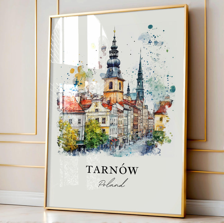 Tarnow Wall Art, Tarnow Poland Print, Tarnow Watercolor Art, Tarnow Poland Gift, Travel Print, Travel Poster, Housewarming Gift