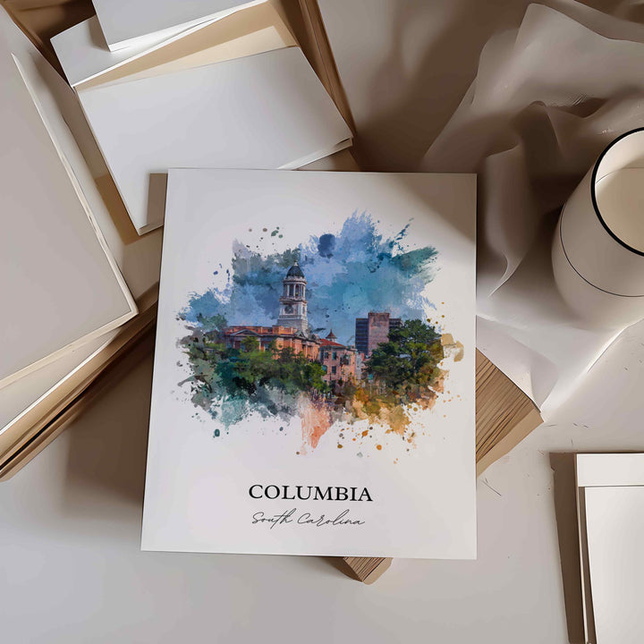 Columbia, South Carolina – Watercolor Art Print