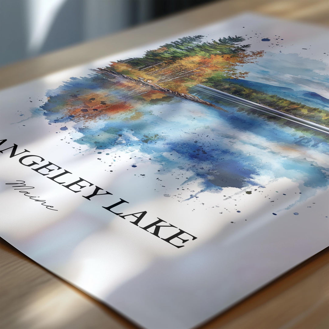 Rangeley Lake Wall Art, Franklin County Print, Maine Watercolor Art, Rangeley Lake Gift, Travel Print, Travel Poster, Housewarming Gift