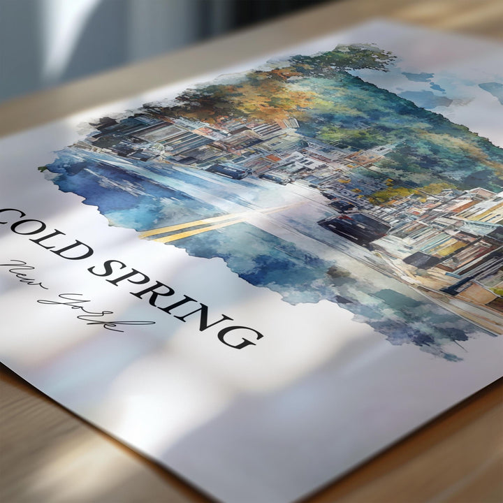Cold Spring NY Wall Art, Putnam County Print, Upstate NY Watercolor Art, Cold Spring NY Gift, Travel Print, Travel Poster, Housewarming Gift