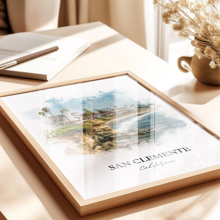 San Clemente, CA – Watercolor Art Print