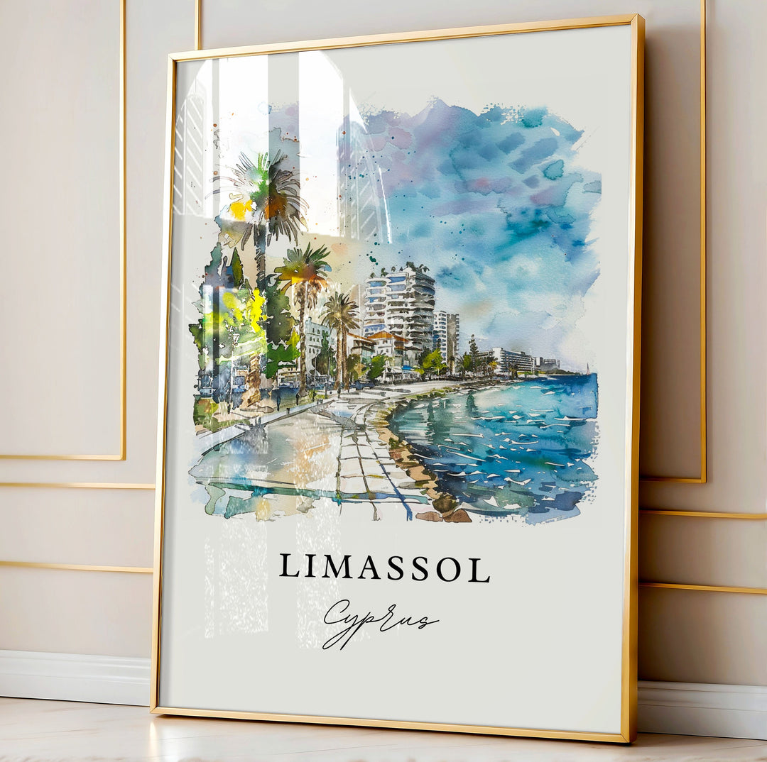 Limassol Wall Art, Cyprus Print, Limassol Wall Art, Limassol Gift, Limassol Travel Print, Travel Poster, Travel Gift, Housewarming Gift