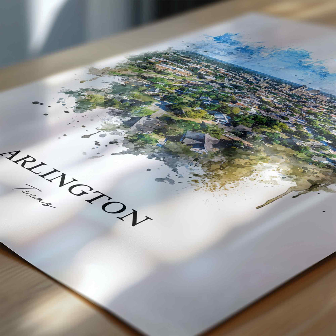 Arlington, Texas – Watercolor Art Print
