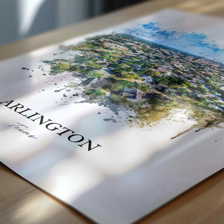 Arlington, Texas – Watercolor Art Print