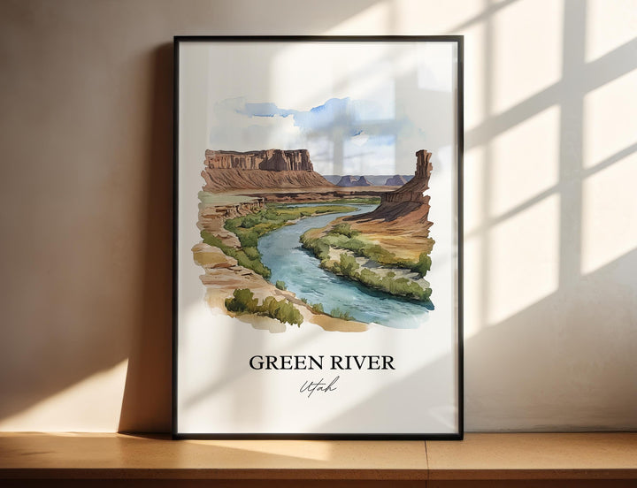 Green River Wall Art, Emery County Print, Utah Watercolor Art, Green River Gift, Travel Print, Travel Poster, Housewarming Gift