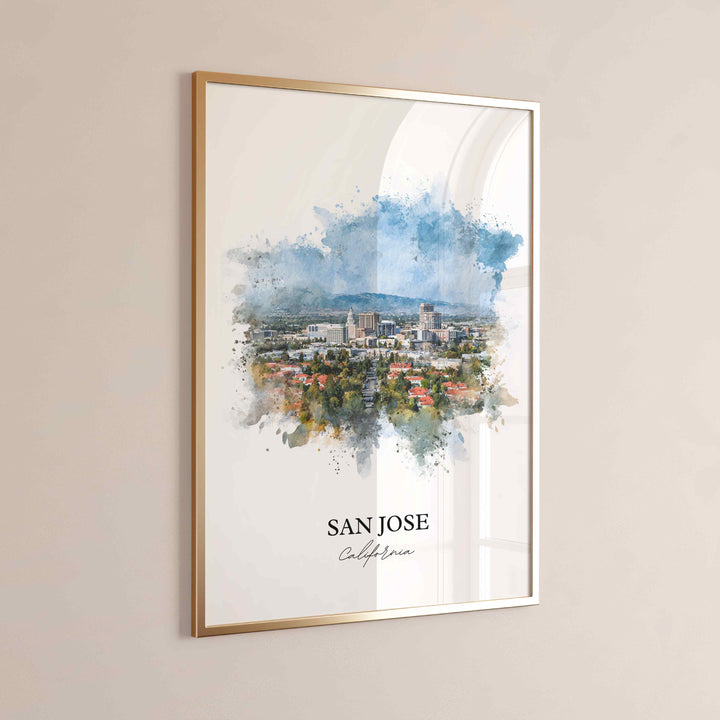 San Jose, CA – Watercolor Art Print