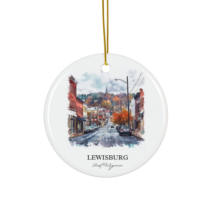 Lewisburg WV Ornament: Unique Lewisburg Souvenir, Lewisburg Xmas Decor, and Authentic West Virginia Gift