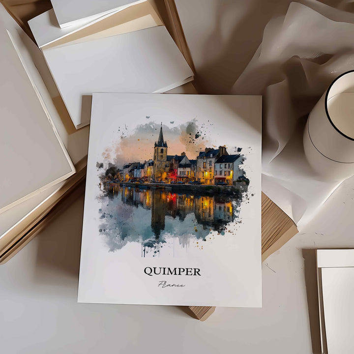 Quimper, France – Watercolor Art Print