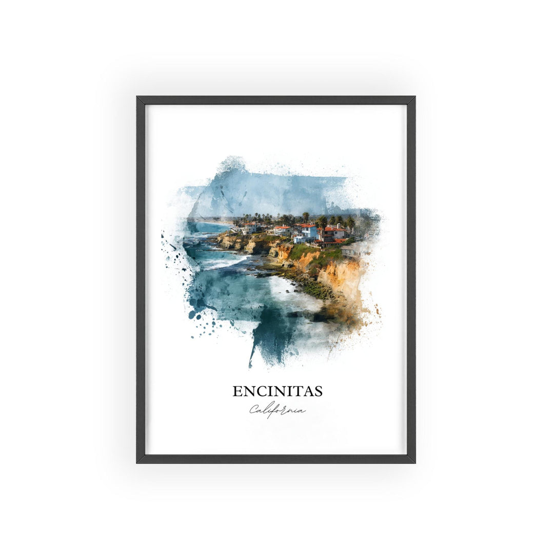 Encinitas, CA – Watercolor Art Print