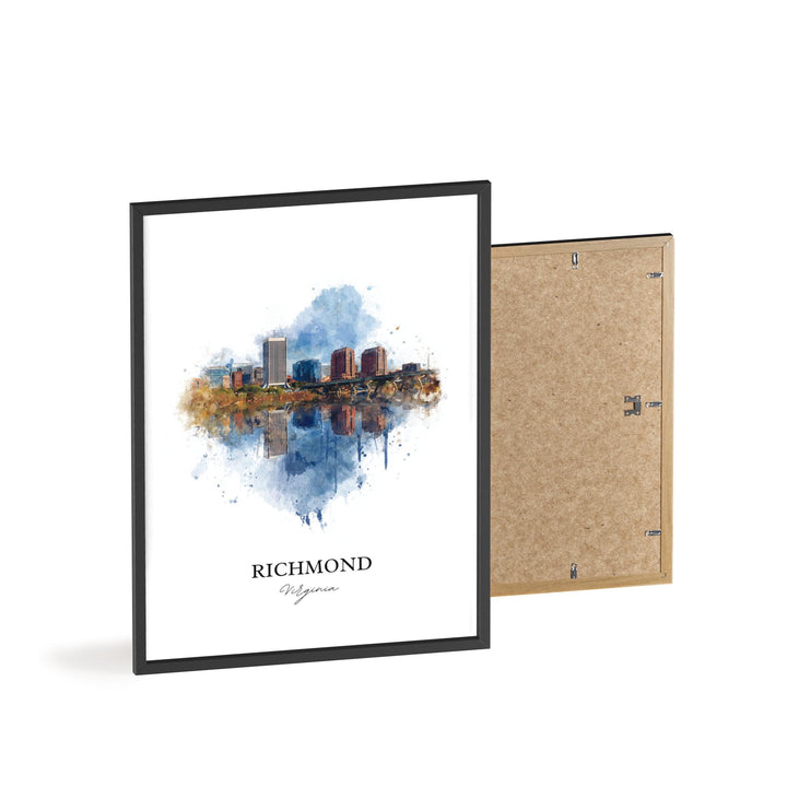 Richmond VA Wall Art, Richmond Print, Virginia Watercolor Art, Richmond Virginia Gift, Travel Print, Travel Poster, Housewarming Gift