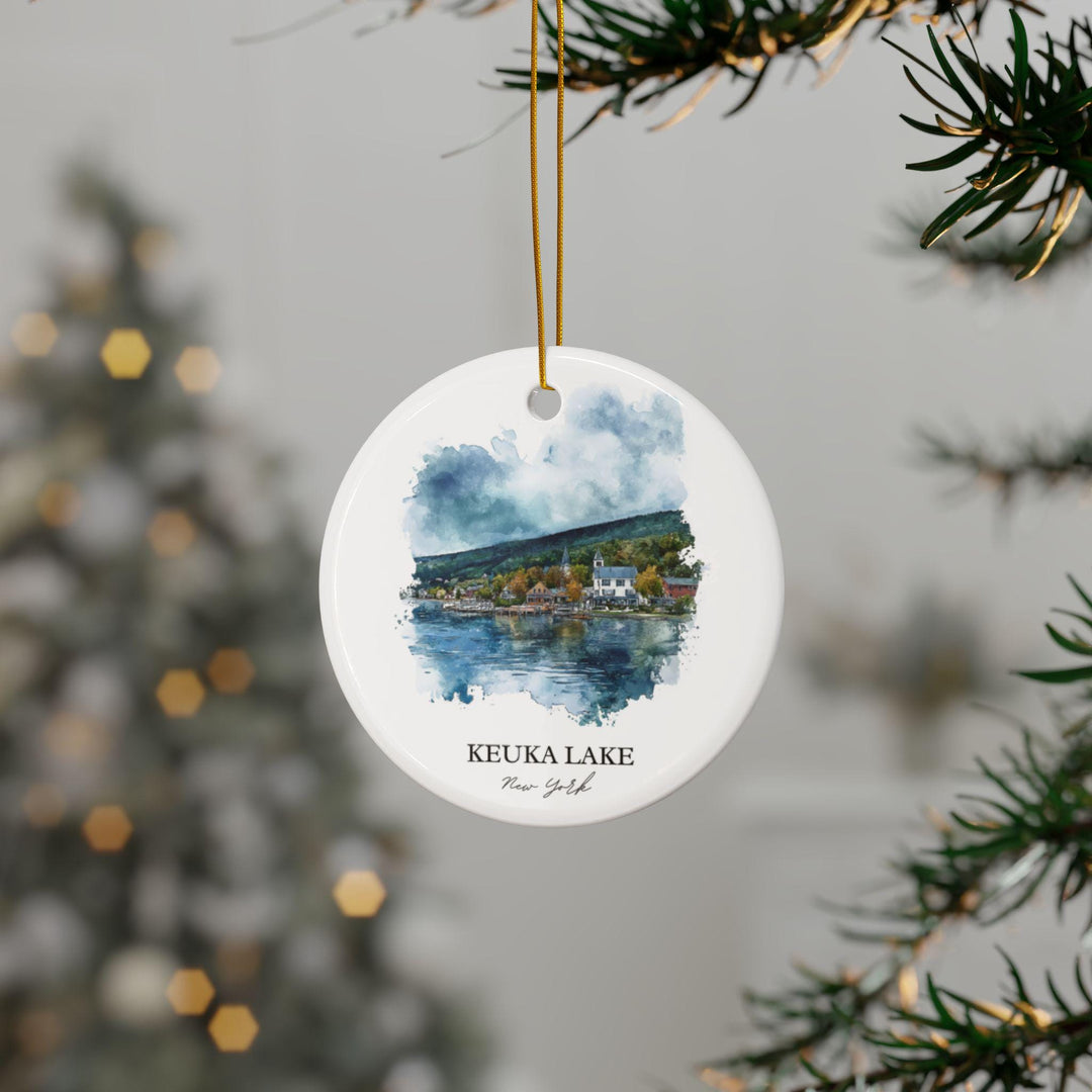 Keuka Lake Ornament: Unique Keuka Lake Souvenir, Keuka Lake NY Xmas Decor, and Authentic Keuka Lake NY Gift