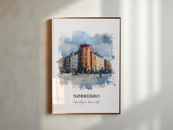Nørrebro, Denmark – Watercolor Art Print