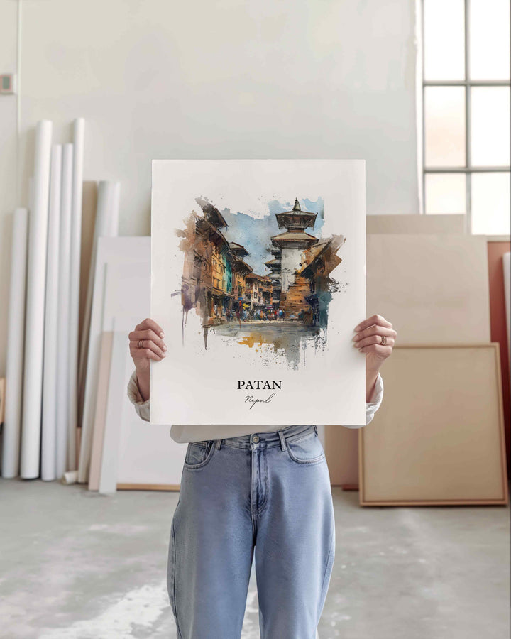 Patan, Nepal – Watercolor Art Print