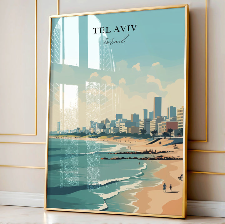 Tel Aviv modern wall art - Israel, Tel Aviv poster, Tel Aviv Wedding gift, Birthday present, Custom Text, Personalized Gift