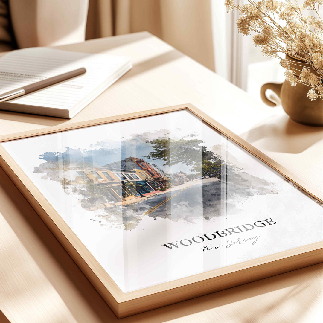 Woodbridge, New Jersey, USA – Watercolor Art Print