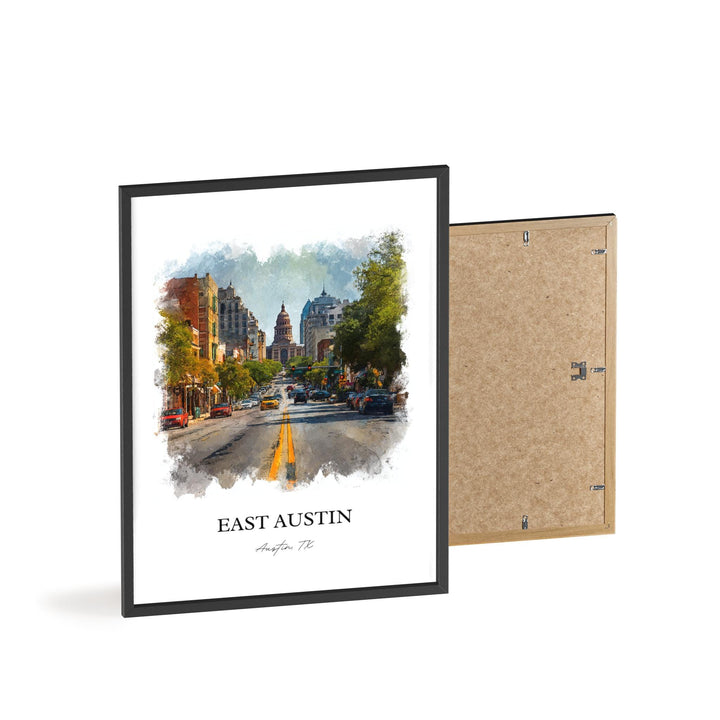 East Austin, Texas – Watercolor Art Print